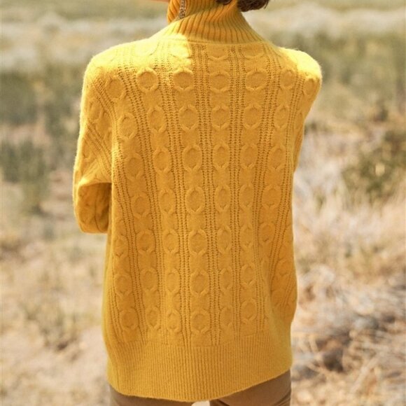 Yellow Cable Knit Sweater - Picture 3 of 4